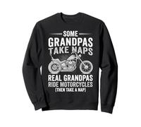 Real Grandpas Ride Motorcycles Funny Biker Dad Motorcycle Felpa