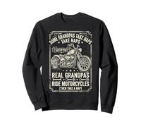 Real Grandpas Ride Motorcycles Funny Biker Dad Motorcycle Felpa