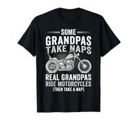 Real Grandpas Ride Motorcycles Funny Biker Dad Motorcycle Maglietta