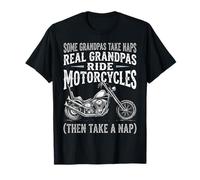 Real Grandpas Ride Motorcycles Funny Biker Dad Motorcycle Maglietta