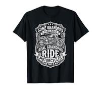 Real Grandpas Ride Motorcycles Funny Biker Dad Motorcycle Maglietta