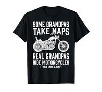 Real Grandpas Ride Motorcycles Funny Biker Dad Motorcycle Maglietta