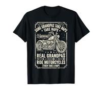 Real Grandpas Ride Motorcycles Funny Biker Dad Motorcycle Maglietta