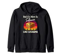 Real G's Move in Silence Come Lasagna Humor Citazione Felpa con Cappuccio