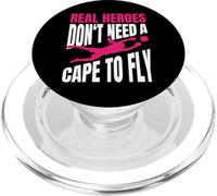 Real Heroes Don't Need A Cape To Fly Ragazza Portiere PopSockets PopGrip per MagSafe