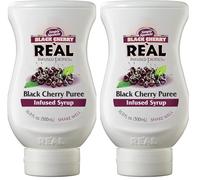 Reàl Infused Exotics, Black Cherry, 500 ml, Sciroppo di Ciliegia Nera, Vegano, Squeeze Bottle, Ideale per Cocktail, Topping, Dessert e Ricette Culinarie (Confezione da 2)