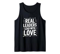 Real Leaders Lead with Love Inspirational Citazione Canotta
