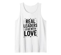 Real Leaders Lead with Love Inspirational Citazione Canotta