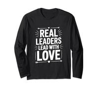 Real Leaders Lead with Love Inspirational Citazione Maglia a Manica
