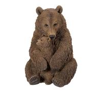 Real Life Mother & Baby Brown Bear | Decorazione per casa o giardino in resina resistente al gelo altamente dettagliata | XRL-BBMB-B