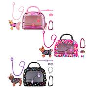 Real Littles, Puppy trasportini da Collezione 3 Cuccioli e 15 Micro sorprese di Lavoro all'Interno, Colore Rosa, 25415