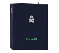REAL MADRID 2° KIT 25/26 - Cartella a 4 anelli con fogli, ideale per bambini di diverse età, comoda e versatile, qualità e resistenza, 26,5x33 cm