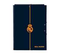 Real Madrid, 24/25, raccoglitore a fogli con 3 fogli, ideale per bambini di diverse età, comodo e versatile, qualità e resistenza, 26 x 36,5 cm, colore blu marino