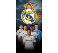 Real Madrid Asciugamano da spiaggia ufficiale, 70 x 140 cm, 100% microfibra, asciugatura rapida, leggera e compatta, asciugamano piscina, viaggio e sport, design originale Club Calcio (Madrid NW1672)