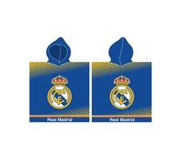 Cf Real Madrid Poncho Asciugamano Cappuccio Beach Football Logo Accappatoio 100%