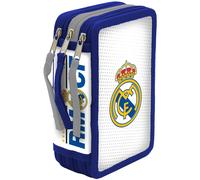 CYPBRANDS Real Madrid, astuccio a 3 piani, materiale scolastico, multicolore, prodotto ufficiale