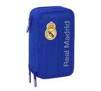Real Madrid, astuccio scolastico con 37 utili inclusi, astuccio per bambini, ideale per bambini dai 5 ai 14 anni, comodo e versatile, qualità e resistenza, 12,5 x 5,5 x 19,5 cm