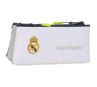 Real Madrid Attrezzature 25/26 - Beauty case scuola per bambini, con cerniera semplice, ideale per bambini di diverse età, comodo e versatile, qualità e resistenza, 22 x 8 x 10 cm, bianco, M, Casual