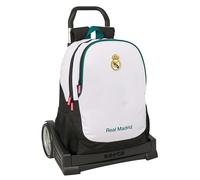 Real Madrid Attrezzature 26/27 - Zaino scolastico, schienale ergonomico, con carrello Safta Evolution, ideale per bambini di diverse età, comodo e versatile, qualità e resistenza, 32 x 16 x 44 cm