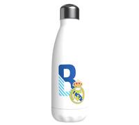 CYPBRANDS B-12B-RM, Real Madrid-Bottiglia d'Acqua in Acciaio Inox, Chiusura ermetica, con Motivo Lettera B in Blu, 550 ml, Colore: Bianco, Prodotto Ufficiale (CyP Brands) Unisex, Multicolour, Standard