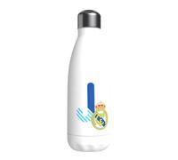CYPBRANDS Real Madrid - Bottiglia d'Acqua in Acciaio Inox, Chiusura ermetica, con Motivo Lettera J in Blu, 550 ml, Colore: Bianco, Prodotto Ufficiale