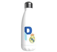 CYPBRANDS Real Madrid - Borraccia in acciaio inossidabile, chiusura ermetica, design lettera P in blu, 550 ml, colore bianco, prodotto ufficiale (marchi CyP)