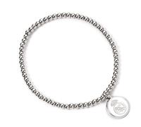 Real Madrid Cf Argento Finitura Perlina Bracciale, Compleanno, Regalo Ufficiale