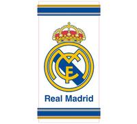 Real Madrid CF Asciugamano 100% Cotone Large Beach Piscina Bambini Bianco Crest