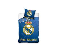 Real Madrid CF Singolo Copripiumino Set Cotone Letto Football Crown Official Blu