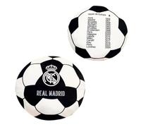 REAL MADRID Cuscino a sfera ufficiale | 40 x 40 cm | 100% poliestere | Design esclusivo con scudo e 15 tazze in Europa