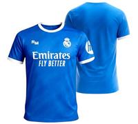 Real Madrid - Kit per bambini 3 ° equipaggiamento 2025-2026 | replica ufficiale | maglietta + pantaloni | design blu | tessuto traspirante | regalo ideale (6 anni, blu, normale), blu, Regular