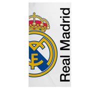 Asciugamano Real Madrid - Asciugamano ufficiale con design esclusivo, scudo e colori del club, ideale per spiaggia, piscina, bagno o sport, accessorio pratico per gli appassionati di calcio