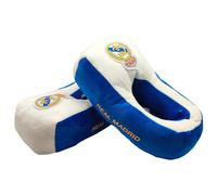 Real Madrid Pantofole per la casa dei bambini, in velluto blu e bianco, imbottite con logo ufficiale, taglia 30-37., blu e bianco, 30/31 EU