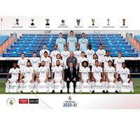 Real Madrid - Plantilla 2020/2021 - Poster - Dimensioni 91,5 x 61 cm + 2 listelli per poster in plastica 93 cm, colore: Nero