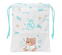 Real Madrid Prescolastico bianco - Sacchetto spuntino pranzo Bag, Portatodo, qualità e massima resistenza, porta cibo, ricreazione, 20 x 25 cm