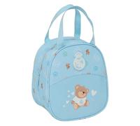 Real Madrid PRESCUCOLAR BLU - Borsa portamerienda, portatile, qualità e massima resistenza, porta cibo, ricreazione, 19 x 14 x 22 cm