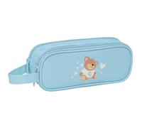 Real Madrid PRESCUOLA BLU - Astuccio doppio bambino, ideale per bambini in età scolastica, comodo e versatile, qualità e resistenza, 21 x 6 x 8 cm
