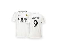 Real Madrid Prima Maglia Stagione 24/25, Mbappé, 4 Anni, Replica Home con Licenza Ufficiale