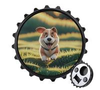 Real Maji - Apribottiglie magnetico a forma di cane Maji, strumento salvaspazio da cucina, divertente apribottiglie e magnete per frigorifero, per campeggio, viaggi, campeggio, colore: nero
