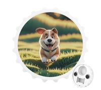 Real Maji - Apribottiglie magnetico con cane Maji, strumento salvaspazio da cucina, divertente apribottiglie e magnete per frigorifero, per campeggio, viaggi, campeggio, stile bianco