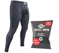 Real Men ABCD Pantaloni a Compressione, Confezione da 1, 2 e 3 Pezzi, Leggings da Uomo, Pantaloni da Yoga, Collant, Strato Base da Uomo per Il Freddo, L