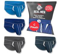 Real Men - Confezione da 1 e 4 Slip Sportivi in Nylon, per Migliorare Il Rigonfiamento, Confezione da 4 - Blu/Blu Scuro/Grigio Scuro/Grigio, X-Large