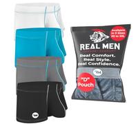 Real Men Confezione da 1 o 4 Boxer da Uomo in Nylon da 7,6 cm, in Seta Ghiaccio, Taglie XS - 5XL, con Ampio Spazio, Sacca Disponibile nelle Misure A, B, C, D, Large