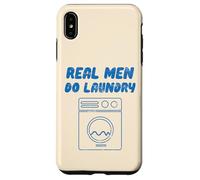 Real Men Do Laundry divertente Vintage Retro Stay Home Dad Life Custodia per iPhone XS Max