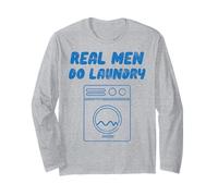 Real Men Do Laundry Divertente Vintage Retro Stay Home Dad Life Maglia a Manica