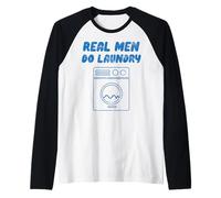 Real Men Do Laundry Divertente Vintage Retro Stay Home Dad Life Maglia con Maniche Raglan