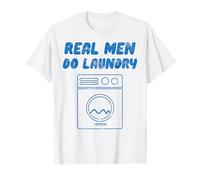 Real Men Do Laundry Divertente Vintage Retro Stay Home Dad Life Maglietta