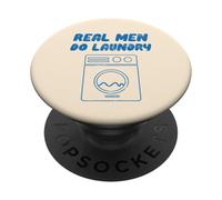 Real Men Do Laundry divertente Vintage Retro Stay Home Dad Life PopSockets PopGrip Adesivo