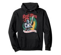 Real Men Get Bloody Swords Cavaliere Drago Uomo Felpa con Cappuccio