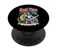 Real Men Get Bloody Swords Cavaliere Drago Uomo PopSockets PopGrip Adesivo